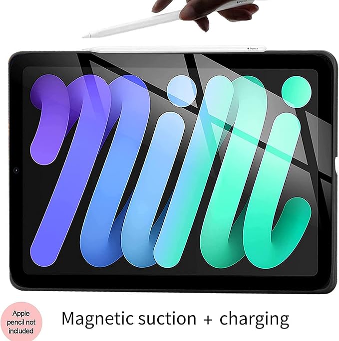 Gexmil Genuine Leather Case for iPad mini 7 (A17 Pro) 2024,iPad mini 6 Generation 8.3 Inch Case 2021, Anti Fingerprint/Slip,Cowhide Folio Cover Auto Sleep/Wake with Adjustable Stand,Butterfly Pattern