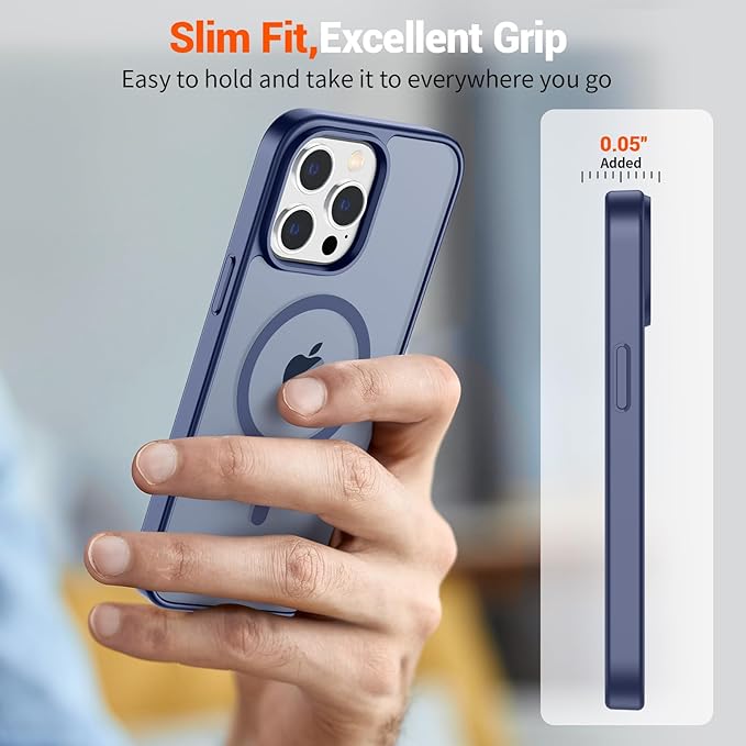 SUPFINE Magnetic for iPhone 12 Pro Max Case (Compatible with MagSafe) (Military Grade Drop Protection) Slim Translucent Matte Shockproof with Anti-Fingerprint Phone Case,Lavender Gray