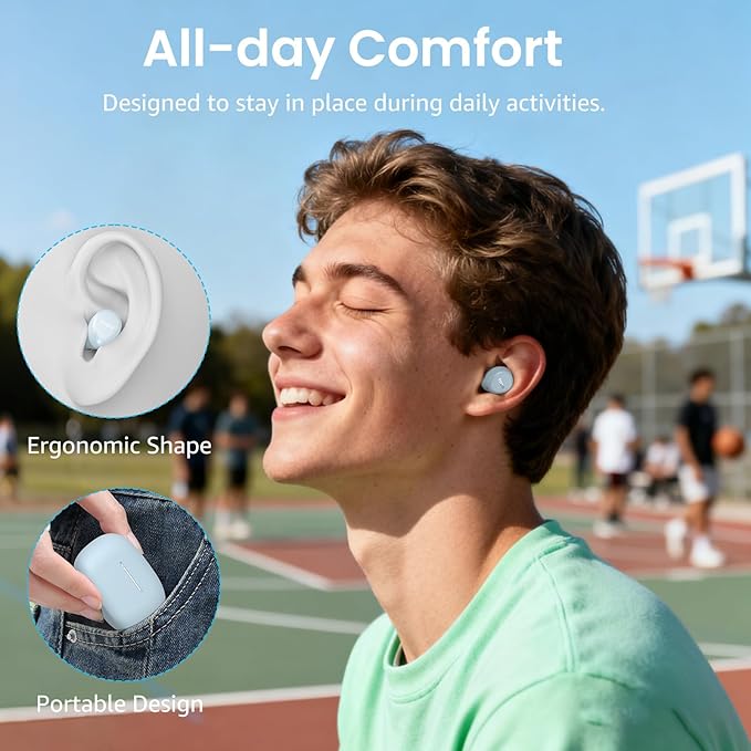 TOZO A1 Wireless Earbuds Bluetooth 5.3 Light Weight in Ear IPX5 Waterproof Headphones 2 Mic for AI Calls, Immersive Premium Sound Bass Headset with Charging Case, 32 Presets EQ Customization via App