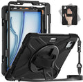 BRAECN for iPad Air 11 Inch M4 2026/M3 2025/M2 2024,iPad Air 5th/ 4th Gen 10.9 Inch Shockproof Durable Silicone Case with 360 Rotating Hand Strap&Kickstand for iPad Pro 11'' 4/3/2/1st Case-Black