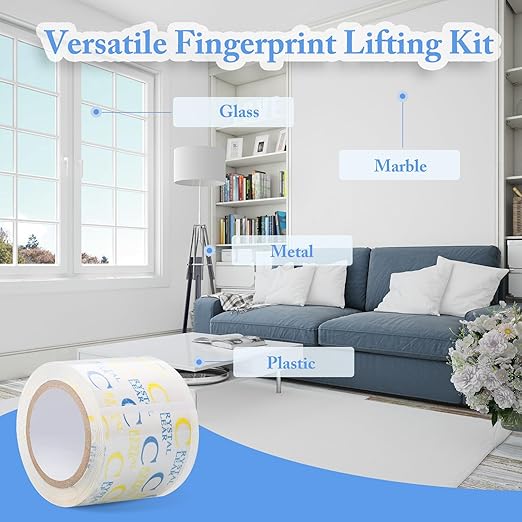 XUWAIDSGN Fingerprint Lift Kit - Professional Tape & Pads for Forensic Adults