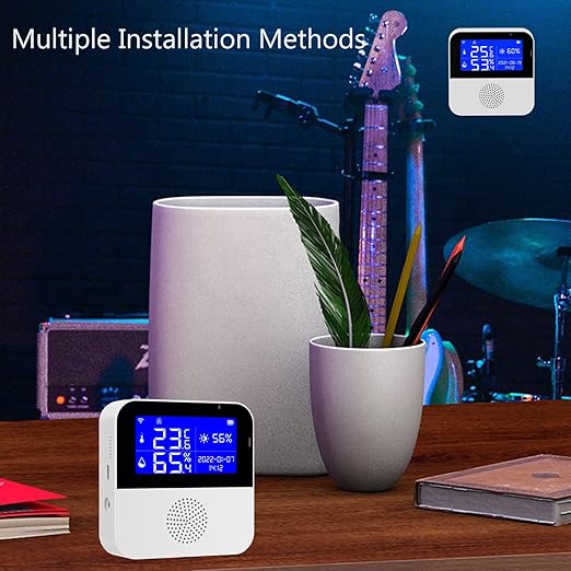 WiFi Thermometer Hygrometer with Waterproof Probe: Smart Temperature Humidity Sensor with LCD Backlit Screen & Calibration Function, App & Buzzer Alert, Indoor Temperature Monitor for Home Pet