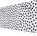 Big Gaming Mouse Pad - Black/White Desk Pad, Large Non-Slip Rubber Base Waterproof with Stitched Edges, 35.4 X 15.7 inch for Work/Game/Home