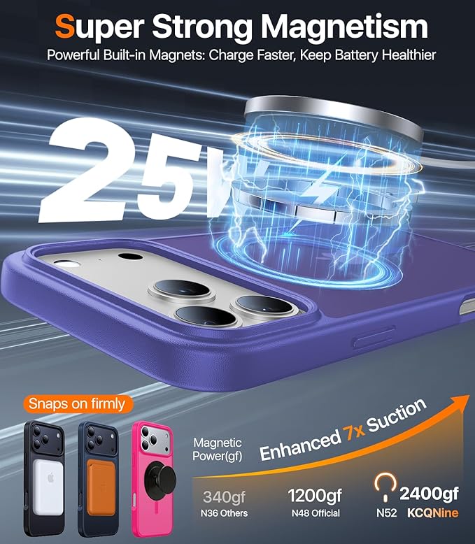 Magnetic for iPhone 17 Pro Case,[Anti-Slip][Compatible with MagSafe][Military Grade Drop Protection] Shockproof Protective Translucent Matte Phone Case for iPhone 17 Pro Case,Cobalt Blue