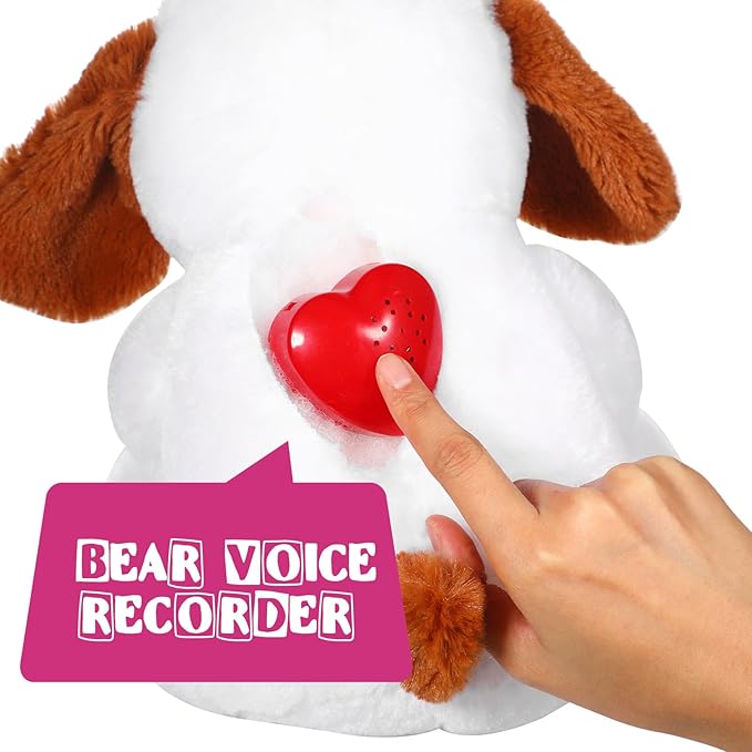 Civaner 2 Pack Voice Recorder for Stuffed Animal 20 Second Red Heart Voice Recorder Sound Recording Device Recordable for Plush Bears Toy