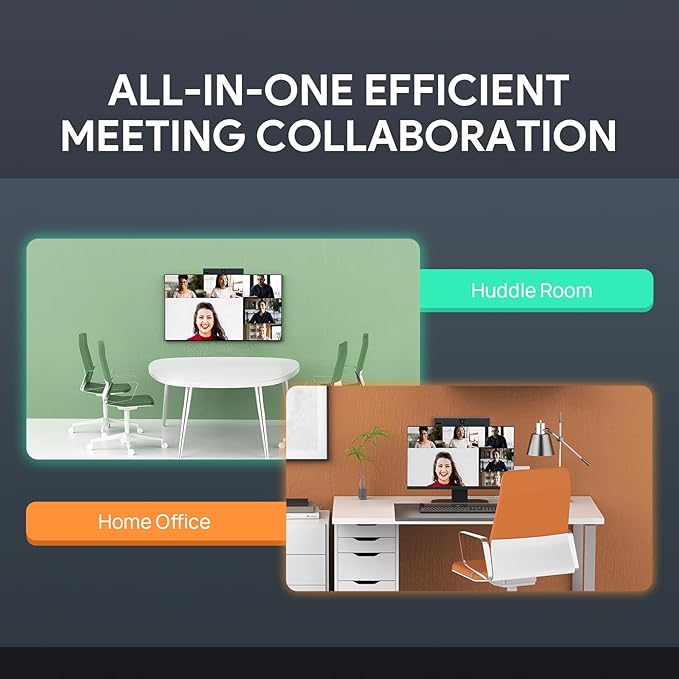 Yealink Video Conference Camera, 4K Webcam, 120 AI Auto Framing, 8 Microphone Arrays & Speaker Tracking, AI Noise Cancellation Teams Certified, Meetingbar A10 All-in-One Conference Room System