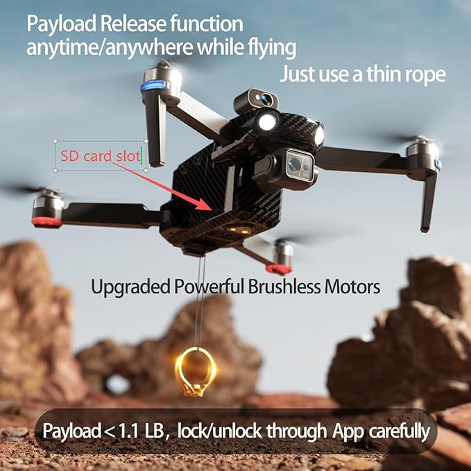 Bingchat 2026Upgraded Tablet Remote Professional Drones with Camera for Adults 4K HD, 360°Obstacle Avoidance, Anti-shake 3 Axis Gimbal, Payload Release, Up to 5 Miles Range, 84 Minutes Two Batteries, High Wind Resistance, Rainproof, Time-lapse, Follow Me