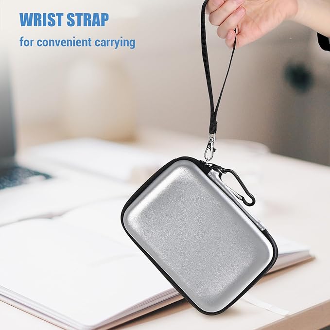ProCase Hard Drive Case for Canvio Basics Western Digital WD Elements My Passport Seagate Portable Backup Plus Slim 1TB 2TB 3TB 4TB USB 3.0, 2.5”, Samsung T9 Portable External Hard Drive Case -Silver