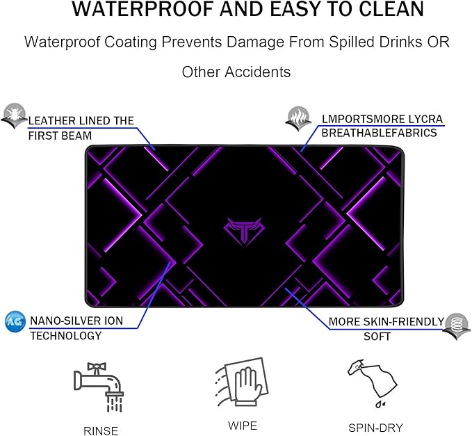 TEDNETGO Large Extended Gaming Mouse Pad, Long Mouse Pads, Extra Large Big Mouse Pad with Stitched Edge, XXL Non-Slip Computer Computer Keyboard Mat for Gamer/Desktop/Office/Home, Purple