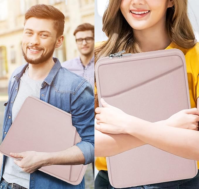 Laptop Case 14 inch, Durable Carrying Sleeve Bag Shockproof Protective Case Cover, Handbags Briefcase Laptop Bag Compatible with 14" MacBook Air/Pro HP Asus Lenovo Notebook Computer, Pink