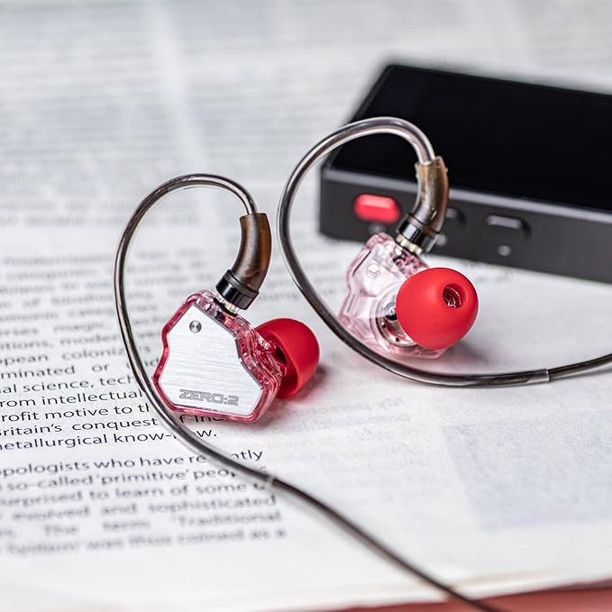 Linsoul 7Hz x Crinacle Zero:2 in Ear Monitor, Updated 10mm Dynamic Driver IEM, Wired Earbuds Earphones, Gaming Earbuds, with OFC IEM Cable for Musician (Pink, Typec MIC)