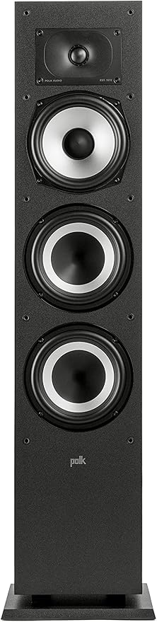 Polk Monitor XT60 Tower Speaker - Hi-Res Audio Certified, Dolby Atmos, DTS:X & Auro 3D Compatible, 1" Tweeter, 6.5" Dynamically Balanced Woofer, (2) 6.5" Passive Radiators (Single, Midnight Black)