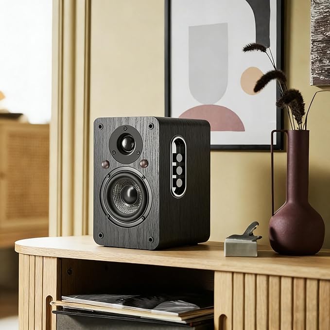 LONPOO Powered Bookshelf Speakers - Wireless 100W RMS Bluetooth with eARC - Powerful Home Music System - Home Theater Systems, Studio Monitors