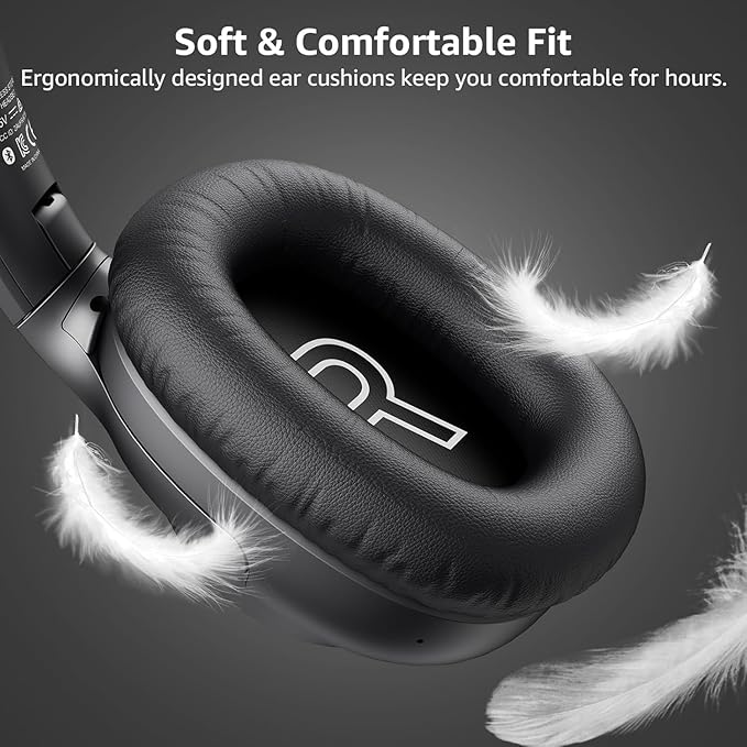 Riibox by 1Mii Y7Pro Hybrid Active Noise Cancelling Headphones, LDAC Hi-Res Audio, 100H Playtime, Bluetooth 6.0, Customize EQ via App, Comfort Fit Wireless Over-Ear Headphones for Home Office Travel