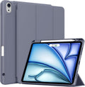 Case for iPad Air 11-Inch M4/M3/M2 2026/2025/2024, iPad Air 5/4 (2022/2020 5th/4th Generation 10.9-Inch) with Pencil Holder, Slim Stand Soft Back Support Touch ID, Auto Wake/Sleep, Purple Gray