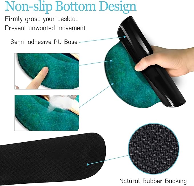 LIMKRIAN Desk Mat Pad, Large Gaming Mouse Pad with Wrist Rest Wrist Support, Ergonomic Mouse Pad Keyboard Mat Wrist Rest, Cup Coaster, Home Office Desk Accessories Decor Supplies, Cute Elephant