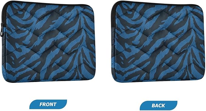 Laptop Case Sleeve, Black Blue Tiger Print Wild Animal Shockproof Protective Computer Carrying Cover, Briefcase Handbags 13-13.3inch Laptop Sleeve Bag