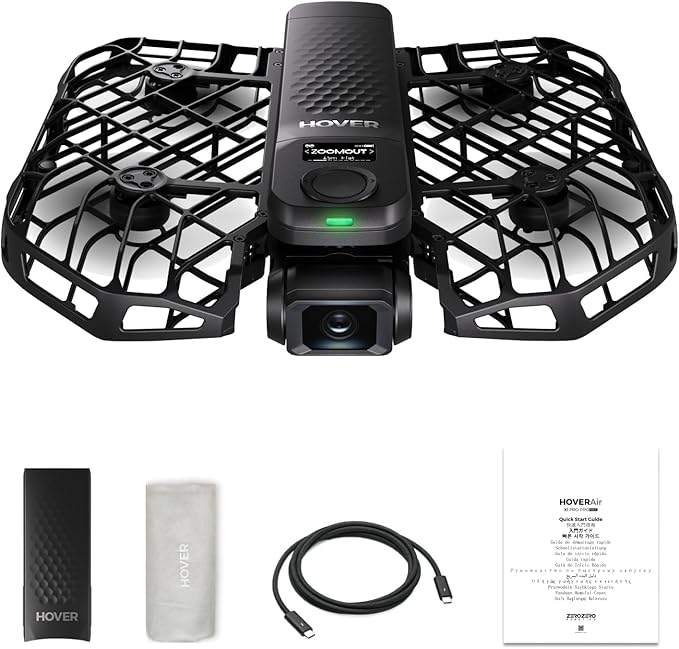HOVERAir X1 PRO 4K Drone with Camera, Foldable Action Flying Camera with 42 KM/H Follow Speed, 15+ Fully Automatic Flight Modes, Fly Anywhere with OmniTerrain, SmoothCapture 2.0 (Standard)