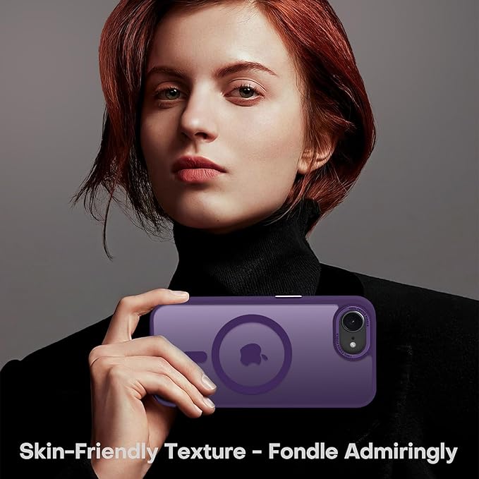 Newfuture Designed for iPhone 17e Case & iPhone 16e Case with Magnetic [13 FT Military Drop Protection] [Compatible with Magsafe] Translucent Shockproof with Anti-Fingerprint Phone Case, Deep Purple