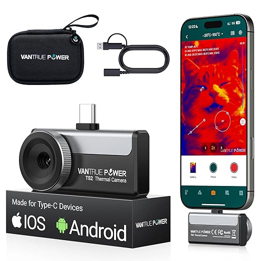 Thermal Camera for iPhone & Android, Thermal Imaging Camera 512x384 Super Resolution, Infrared Camera 8mm Macro Manual Focus, -4°F~1022°F Temp Range, Perfect for Home HVAC Inspection