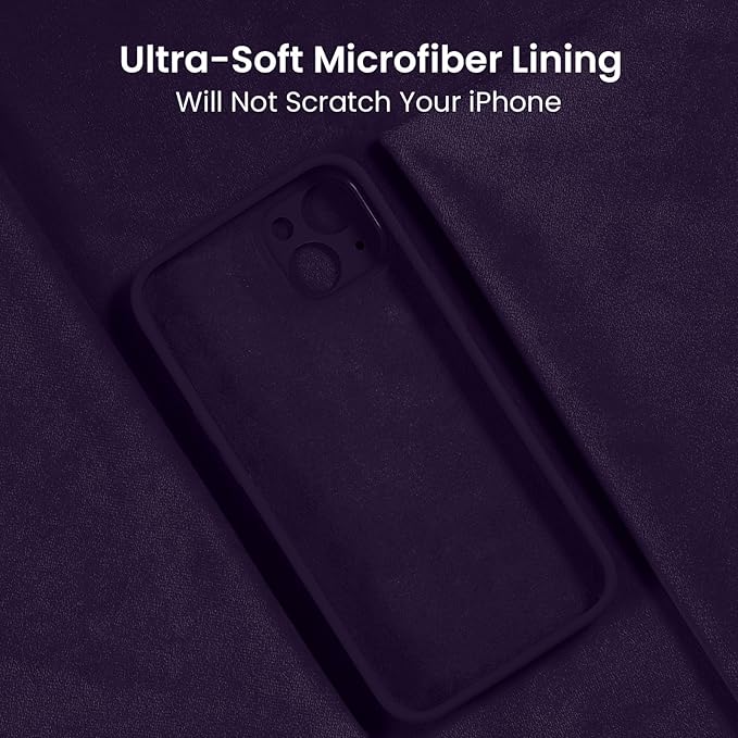 FireNova Designed for iPhone 15 Case, Silicone Upgraded [Camera Protection] Phone Case, Soft Anti-Scratch Microfiber Lining Inside, 6.1 inch, Purple