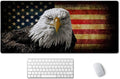 SSOIU Extended Gaming Mouse Pad - Non-Slip Water-Resistant Rubber Base Computer Keyboard Mouse Mat, 35.5x15.7-inch XX-Large Desk Mat, Ideal Partner for Work & Game, American Bald Eagle on Grunge Flag