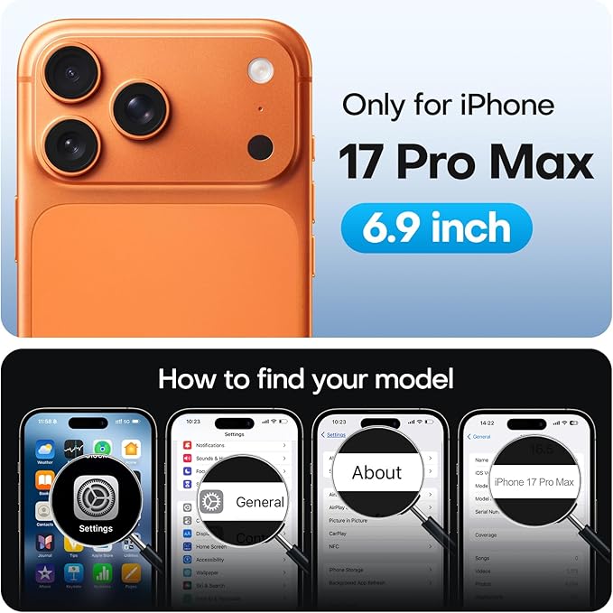 TAURI for iPhone 17 Pro Max Case, Compatible with MagSafe, (Full Camera Protection) Camera Control Cover Solid-Color Matte Magnetic 17 Pro Max Phone Case, Orange