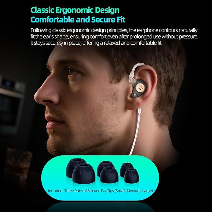 KZ Taurus in Ear Monitor Headphones, Horizontal 2DD Gaming Earbuds Wired IEM in Ear Headphones, Noise Cancelling Ear Buds Sound Localization in-Ears for Singers Musicians Audiophiles