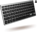 Macally Small Wireless Keyboard | Mini Keyboard for PC - Slim, Quiet & Portable for Laptop, Desktop PC, Surface, Chromebook - Space Gray
