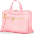 Ferkurn Laptop Bag Case Women Men Computer Bag Compatible with MacBook/HP/LG/Dell, Shoulder Strap Slim Carrying Messenger Briefcase, Pink, 17-17.3 Inch