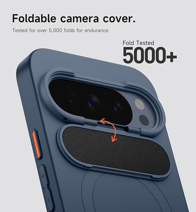 SURITCH for Google Pixel 10/10 Pro Phone Case, Compatible with MagSafe, Protective Cover with Camera Cover & Adjustable Metal Kickstand for Pixel 10/10 Pro 2025 -Dark Blue