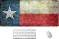SSOIU Large Mouse Pad, Full Desk XXL Extended Gaming Mouse Pad 35.5" X 15.7", Waterproof Desk Mat Stitched Edges, Non-Slip Laptop Computer Keyboard Mousepad for Office and Home, Texas Grunge Flag
