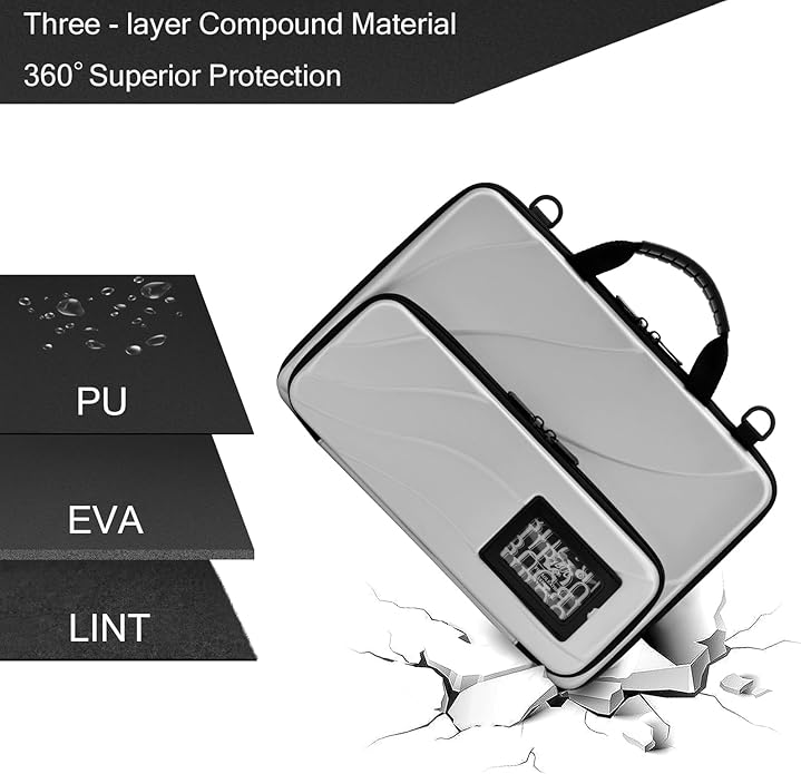 Laptop Case Hard Shell Laptop Bag for Men Women with Shoulder Strap