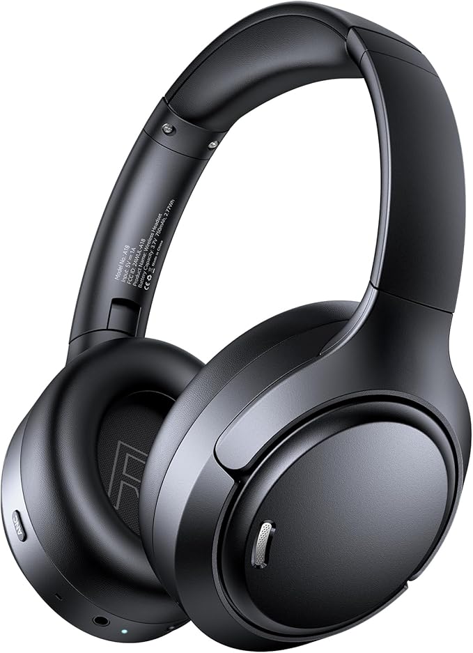 Hybrid Active Noise Cancelling Headphones 120H Long Playtime, 6 ENC Mic, Wireless Over-Ear Bluetooth 6.0 Headphones, Hi-Res Audio, Memory Foam Earcup, Transparency Mode ANC Headphone for Travel Office