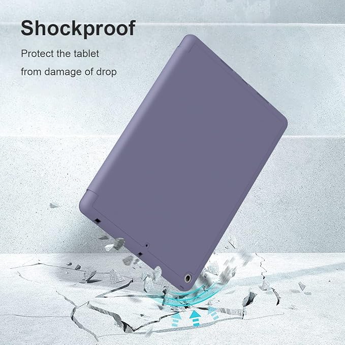 Case for iPad Air 3 / Pro 10.5 Inch, Lightweight Slim Soft TPU Trifold Stand Smart Cover, Auto Sleep/Wake Case with Pencil Holder for iPad Air 3rd Generation/Pro 10.5 - Lavender Gray