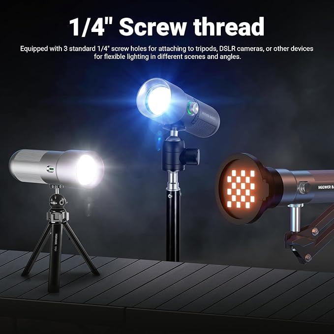NEEWER Basics RGB Photography Flashlight,4 Colors/20 GOBO Filters/CRI95+/7500mAh,10W 6300K Portable LED Video Spotlight Patterned Ambient Aluminum Sunset Light for Recording Studio Lighting, USB, FL10