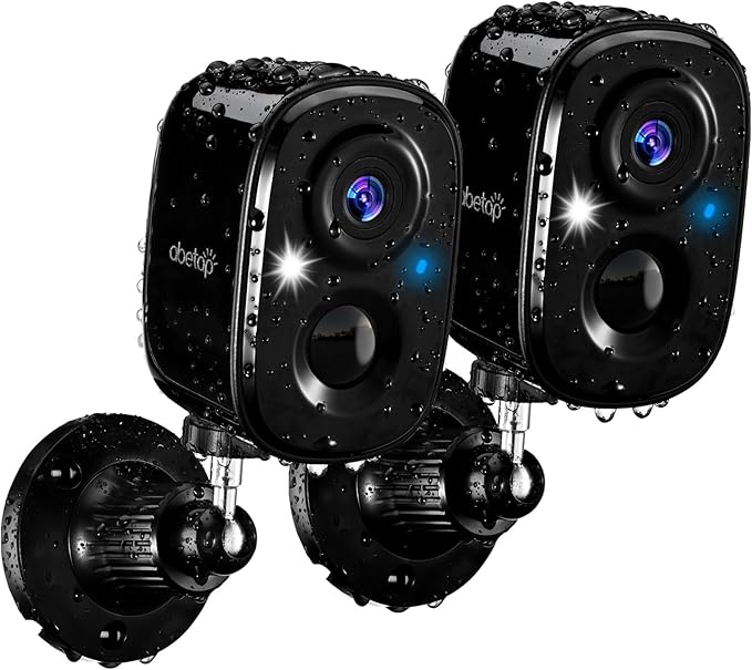 2K Wireless Security Cameras - Outdoor WiFi Security Cameras Color Night Vision, AI/PIR Detection, 2-Way Talk, Cloud/SD, Weatherproof, Battery Powered Outdoor Cameras (Black2)