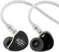 Linsoul Kiwi Ears Belle 10mm DLC Dynamic Driver in-Ear Monitor, HiFi Wired Earbuds with Dual Silver-Plated Cables, Professional IEM for Stage Performance/Gaming/Music Production (Without MIC, Black)