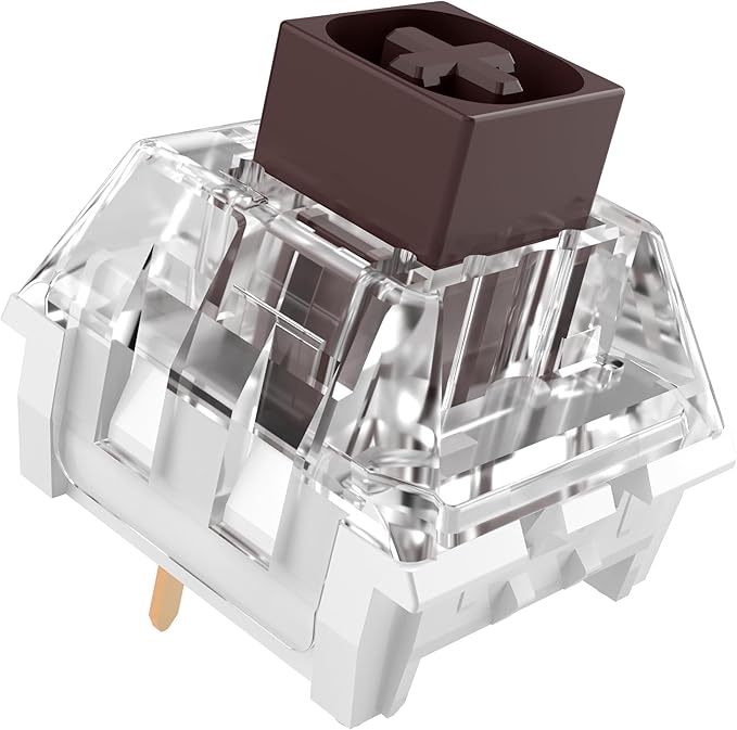 Kailh Box Brown Switches for Mechanical Keyboard,3-Pin 45gf Tactile/Factory Lubed/Dust&Waterproof Switches(Kailh Box Brown,90Pcs)