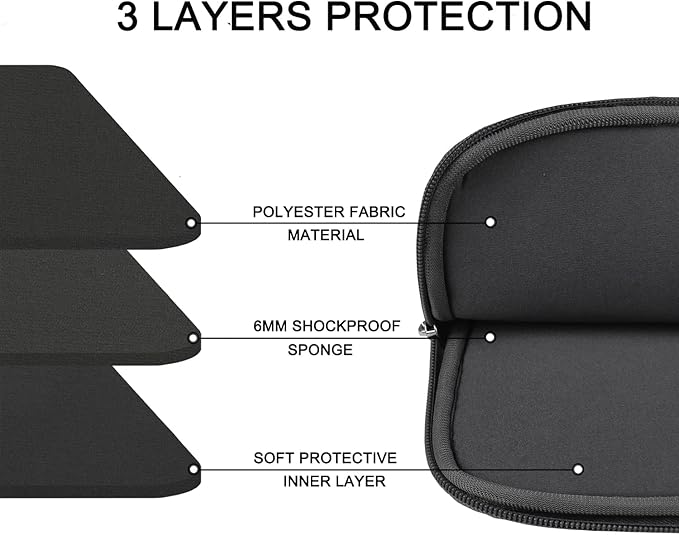 Askuko Laptop Sleeve 14 inch, Durable Carrying Bag Shockproof Protective Case Cover, Handbags Briefcase Laptop Bag Compatible with 14" MacBook Air/Pro HP Asus Lenovo Notebook Computer, Grey