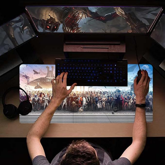 XXL Large Gaming Mouse Pad The Chosen One Custom Desk Pad,Mousepad with Anti-Slip Rubber Base,Stitched Frame Mouse Mat,Portable Desk Mat for Computer Keyboard Mice Laptop & PC,31.5X15.7 Inch