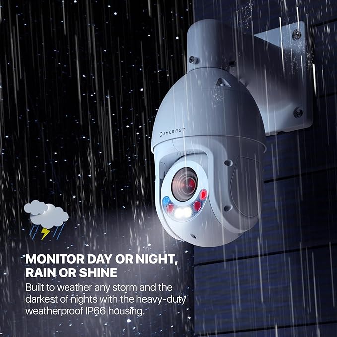 Amcrest 2MP Outdoor PTZ POE + IP Camera Pan Tilt Zoom (Optical 25x Motorized) Camera Security Speed Dome, CMOS Image Sensor, 328ft Night Vision, POE+ (802.3at) F1.6, IP66, IP2M-863EW-AI-V3