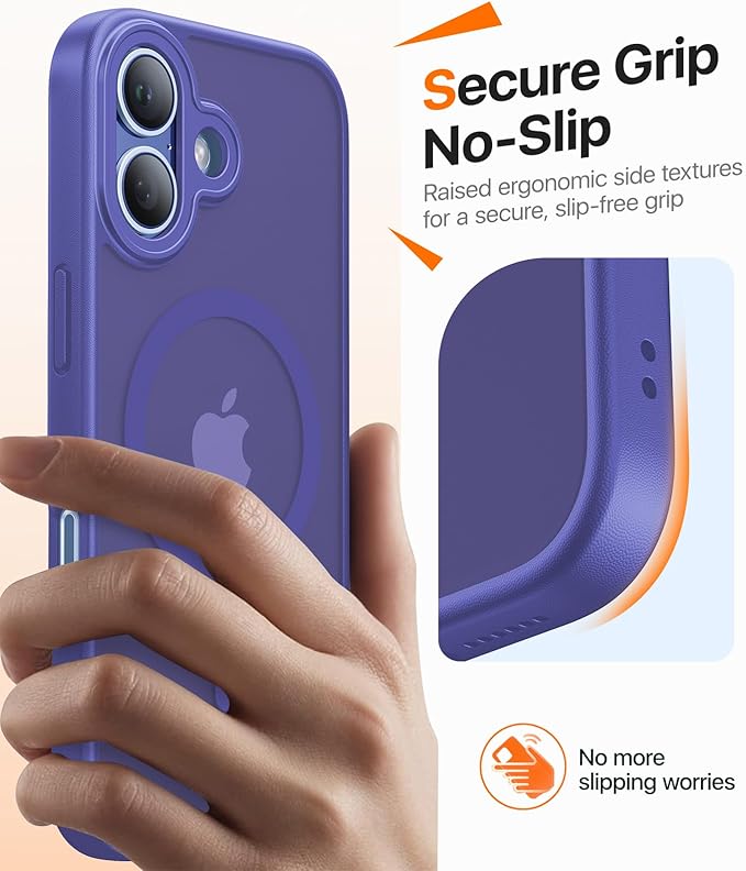 Magnetic for iPhone 17 Case,[Anti-Slip][Compatible with MagSafe][Military Grade Drop Protection] Shockproof Protective Translucent Matte Phone Case for iPhone 17 Case,Cobalt Blue