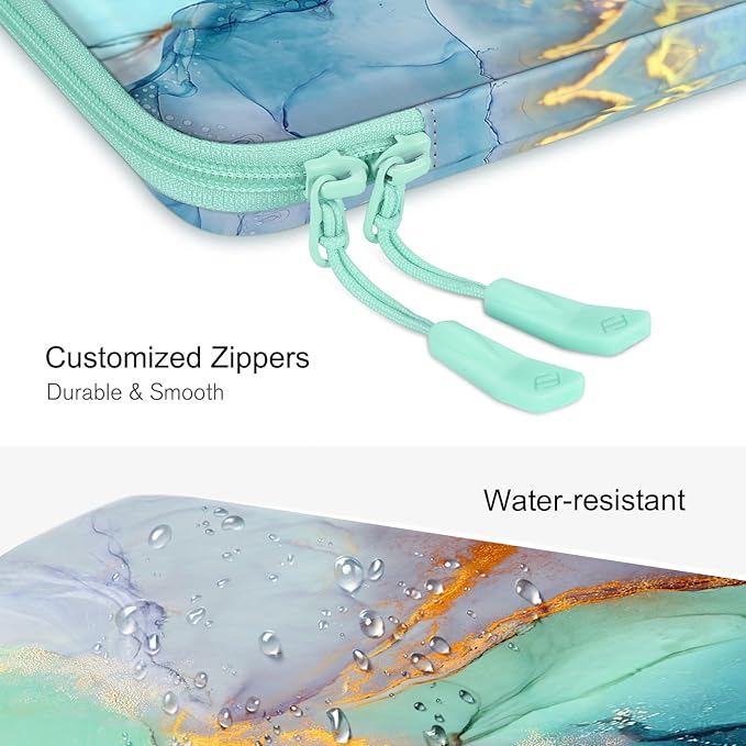 FINPAC Hard Laptop Sleeve Case for 13 inch MacBook Air 2026 M5/M4/M3/M2/M1, MacBook Neo A18 Pro,14 inch MacBook Pro 2026 M5/M4/M3/M2 Pro/Max, Waterproof Case for Dell, Surface Laptop, Emerald Marble