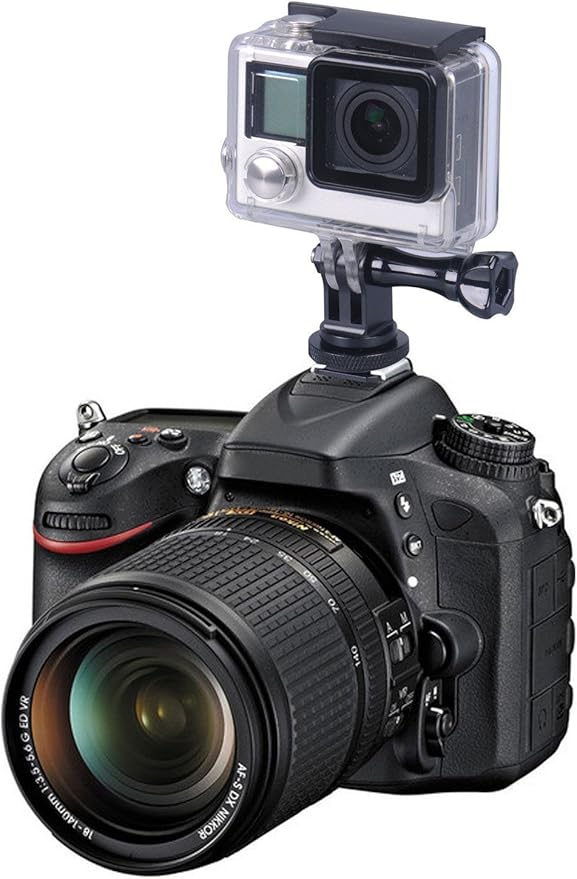 Smatree Full Aluminum Tripod Screw to DSLR Camera Flash Cold Shoe Mount Adapter Compatible for Gopro Hero 13/12/11/10/MAX/9/8/7/6/DJI OSMO Action 5 pro, Aluminum Shoe Mount Adapter