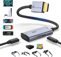 Guermok HDMI to USB C Video Display Adapter, 4.9ft AR Glasses Hub, 4K@60Hz HDMI Male to USBC Female for XREAL One/Air 2Pro/RayNeo/Rokid, Switch 2/1, Xbox1, PS4/5, Portable Monitors, Silver