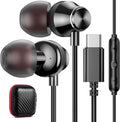 USB C Wired Earbuds for Google/Pixel 10 10a 9 8 8A 7 7A 6A for iPhone 17 17e Air 16 Pro Max 16e 15 Plus Corded Headphones for Apple/Android Type C Earphones for Samsung/Galaxy S26 S25 S24 Ultra Black