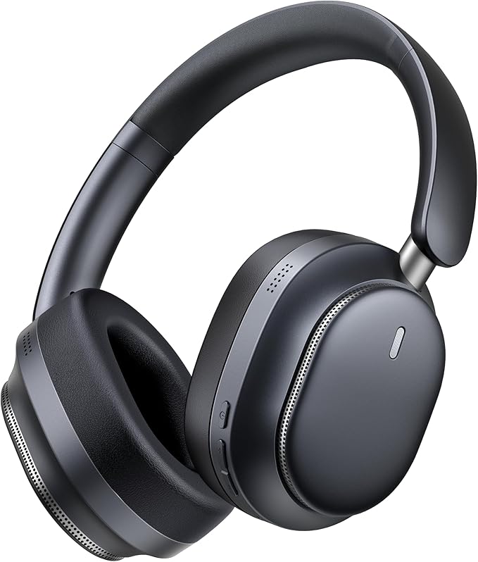 Pointcinco Hybrid Active Noise Cancelling Headphones, Over Ear Bluetooth 6.0 Wireless Headphones, 80H Playtime, Deep Bass, HiFi Stereo Sound, Lightweight Foldable for Travel, Home and Office(Black)