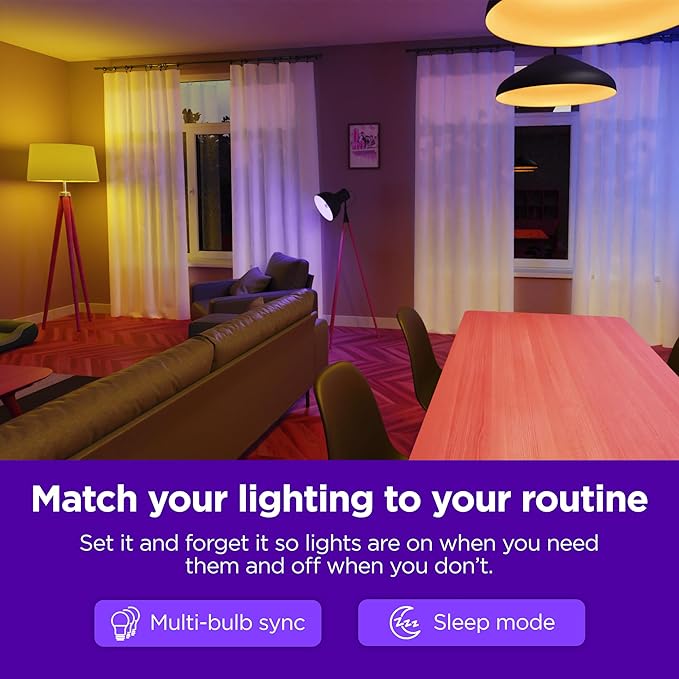 Roku Smart Light Bulbs (Color, 2-Pack) - Dimmable A19 Color Lightbulbs with Adjustable Brightness & Temperature - WiFi Smart Bulbs Works with Roku Voice, Alexa & Google Assistant - Smart Home Products