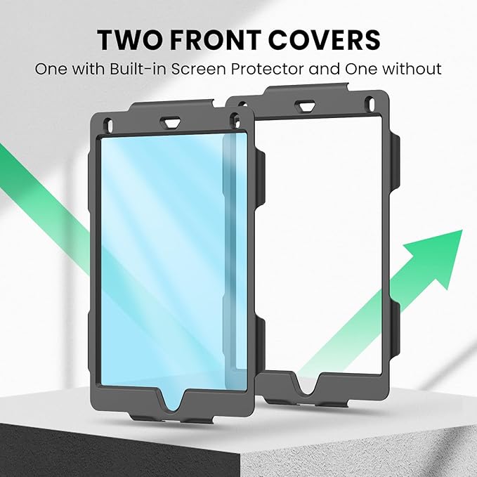 SEYMAC Case for iPad 6th/5th Generation 9.7 Inch, Full-Body Shockproof Heavy Duty Protective Case with Screen Protector, Rotating Stand/Hand/Shoulder Strap for iPad Air 2/ Pro 9.7, Blue